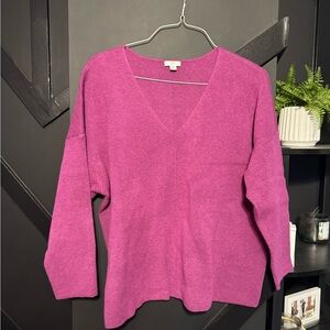 J. Jill Pink V-Neck Sweater Size XLP